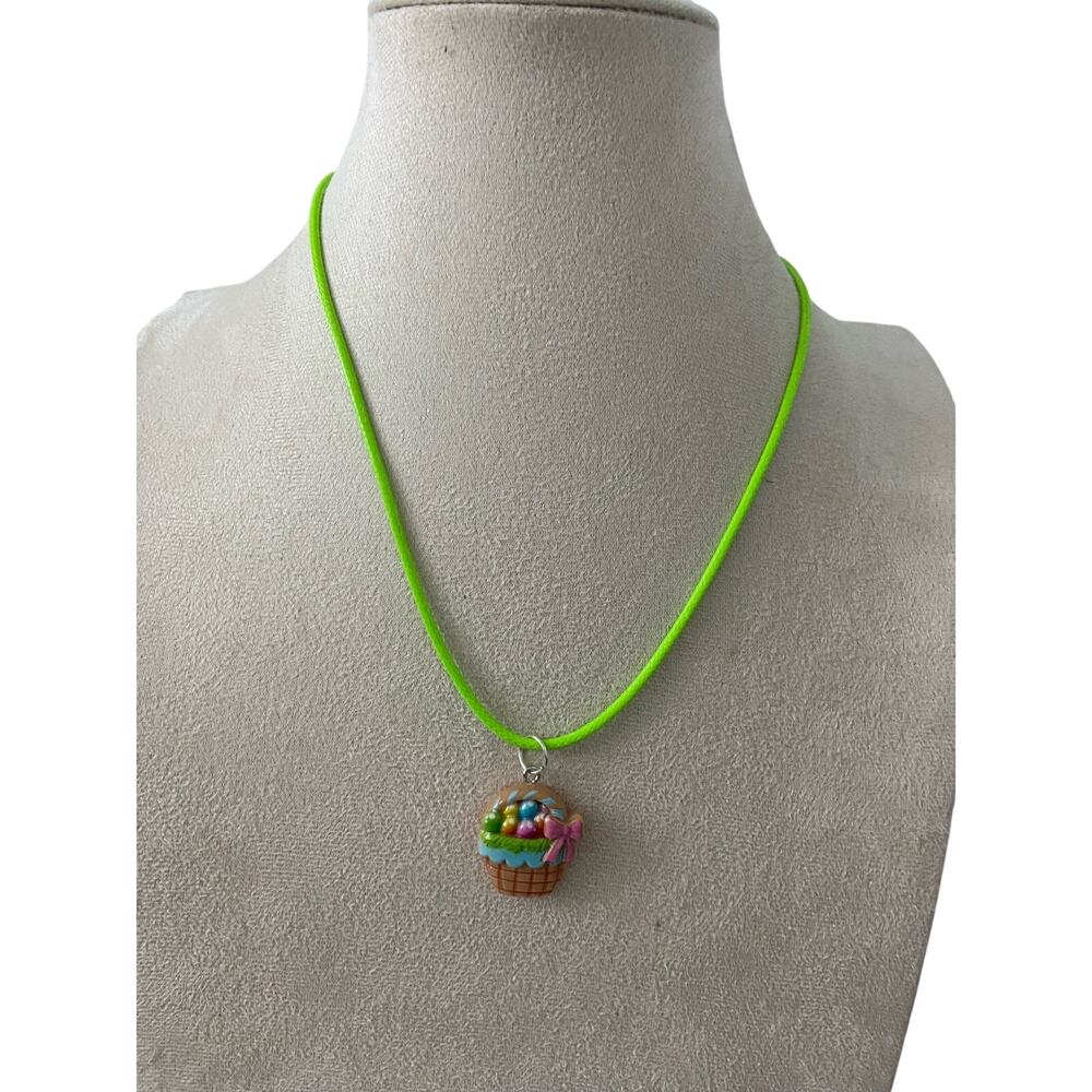 Easter basket pendant necklace